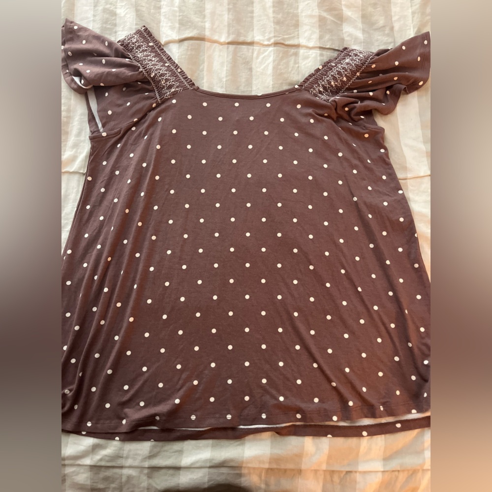 Torrid size 1 Polka Dot Women’s Top - Brown - Picture 7 of 9